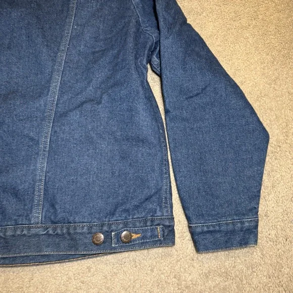 Wrangler Denim Jacket Mens 46 Blue Blanket Lined Western Tucker Corduroy Vintage - Picture 8 of 13